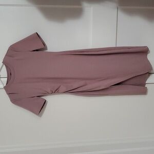 Nude Pink Bodycon Maxi Dress Split Leg sz S